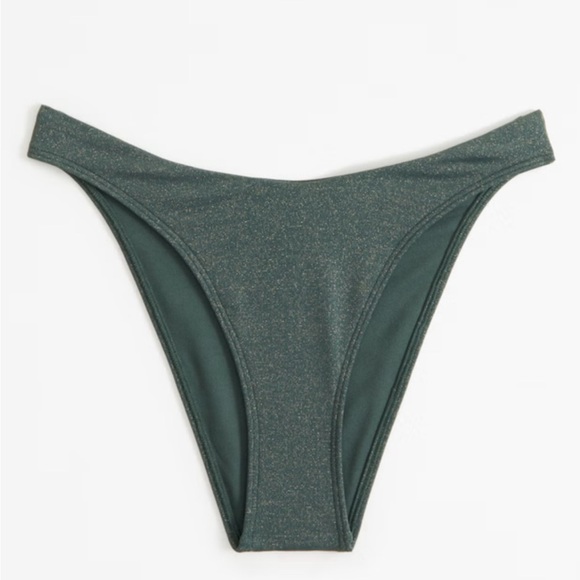 Sz S Abercrombie & Fitch cheeky bottom Dark Green Shimmer - Picture 4 of 6